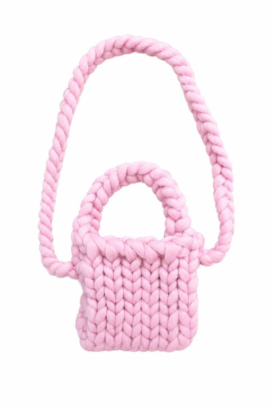 HOPE MACAULAY - Pink Colossal Knit Crossbody Bag (Gently Used)